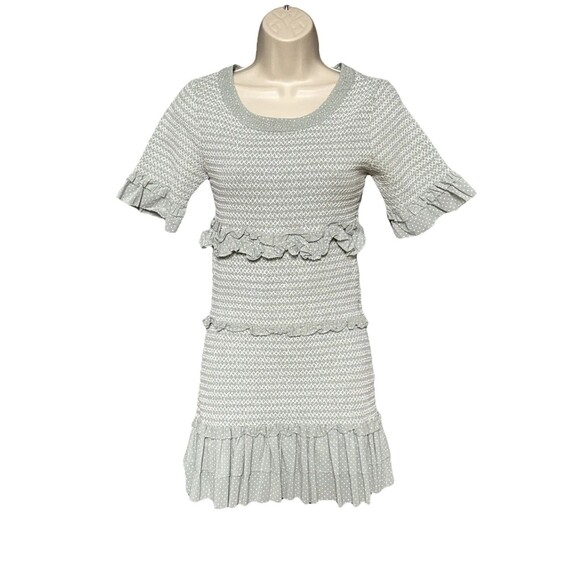 NWOT LoveShackFancy Aveline Size S Ruffled Dot Dress Smocked Bell Sleeve Green - Picture 4 of 13